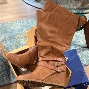Journee Collection Tan Heeled Boots